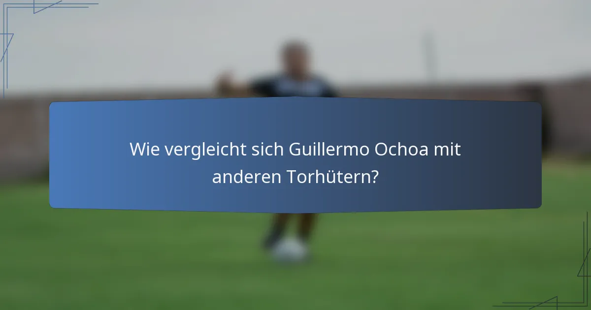 Wie vergleicht sich Guillermo Ochoa mit anderen Torhütern?